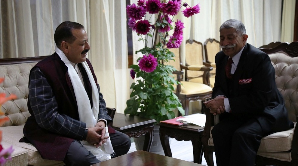 DoNER Minister Dr Jitendra Singh calls on Arunachal Pradesh Governor BD Mishra.