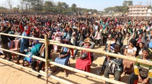 Crowd at BJP president Amit Shah's election rally in Meghalaya.