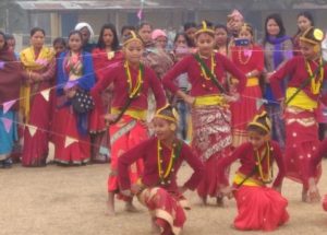 Gorkha artistes performing during the annual conference of the Asom Gorkha Khas Mahasabha.