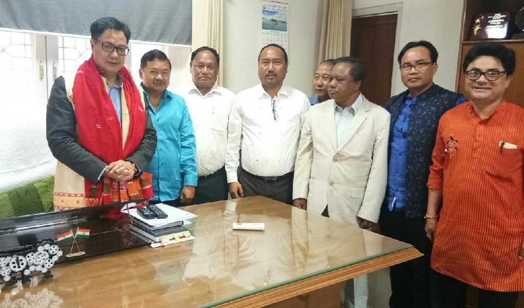 The KAAC delegation with Union Minister Kiren Rijiju in New Delhi.