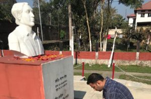 Ganesh Gogoi's bust inside the Kabita Kanan Ganesh Gogoi Park in Jorhat.