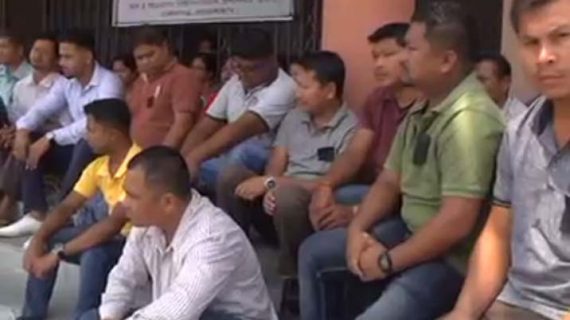 Bodoland University employees strike Bodoland University Employees’ Union stages protest.