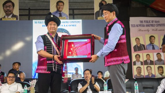 CM Khandu at Tezu in AP on Tuesday CM Khandu at Tezu in AP on Tuesday