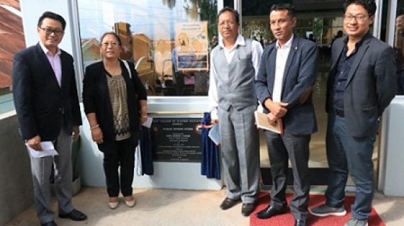 Director, Higher Education, Kuholi Chishi and officials at the inaugural of the Evolve Fitness Studio & Certificate Course on 16th May 2018 at SCET, Kohima.(DIPR)