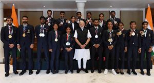 Hima Das with Modi