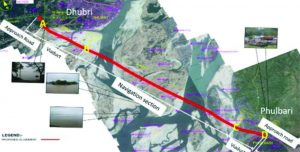 Dhubri-Phulabari bridge map