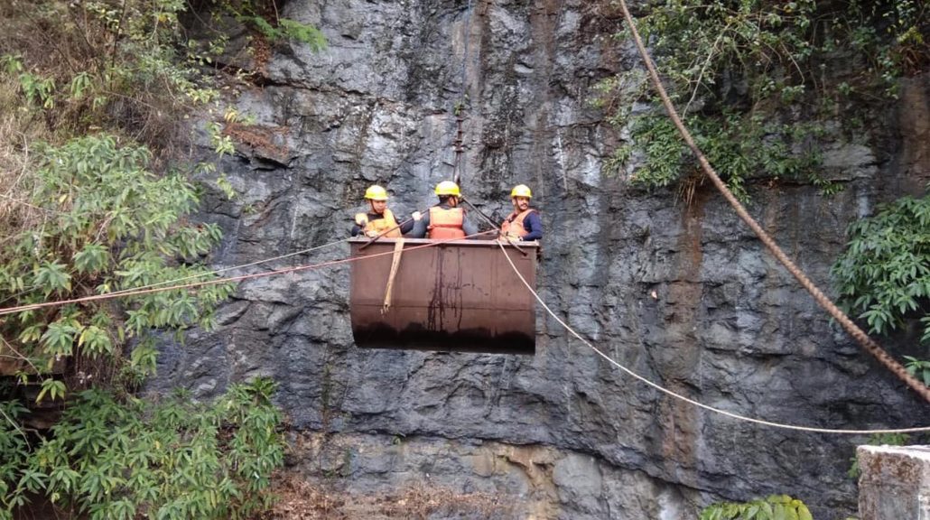 Rescue operation in coal mine