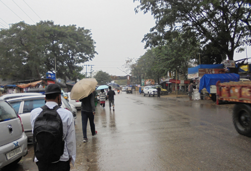 A scene of Jonai-Ruksin at Assam-Arunachal boundary on Tuesday afternoon