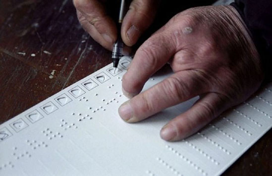 Dummy ballot in braille