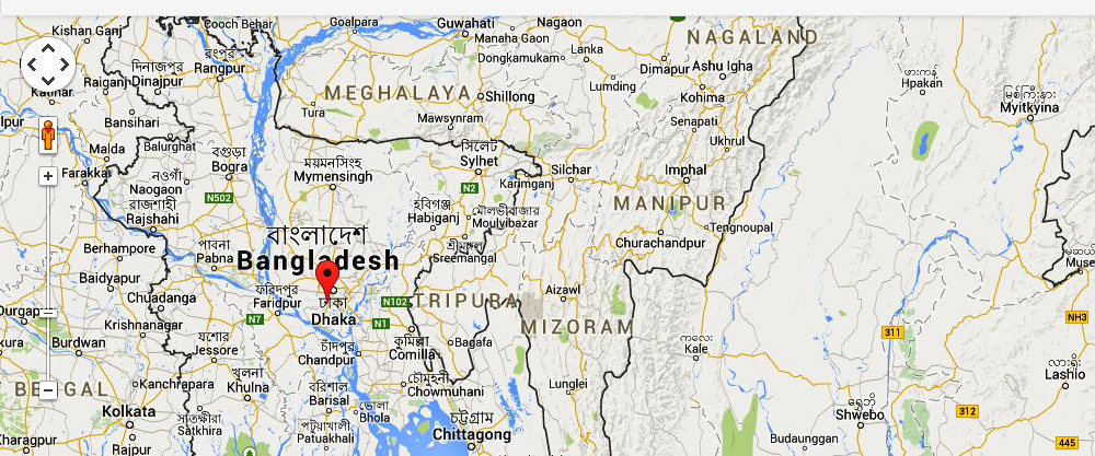 Map of Mymensingh