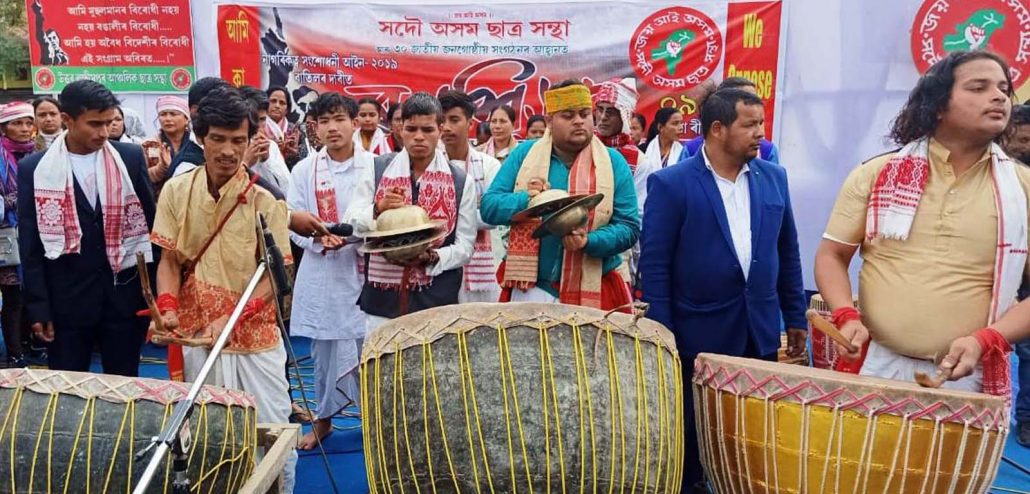 People taking part in Ranasinga in Lakhimpur in Assam on Thursday. Image: Northeast Now