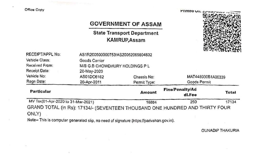 Assam Transport Department Levy Penalty” On Mv Tax Defying Ministrys