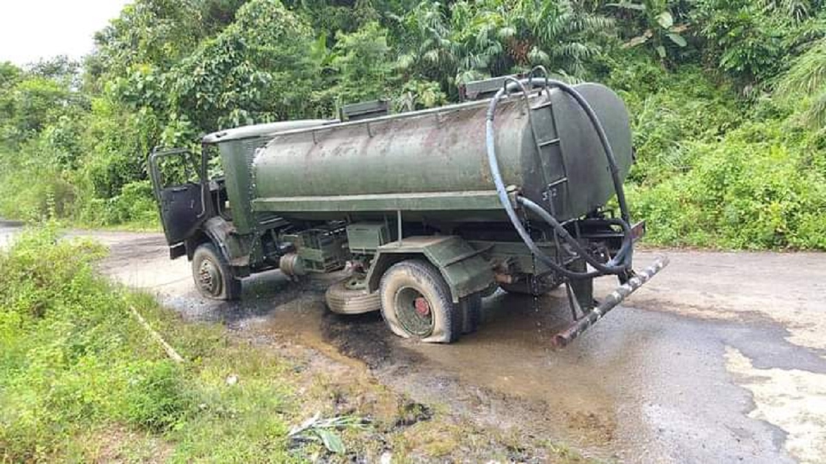 Ambushed water tanker of Assam Rifles