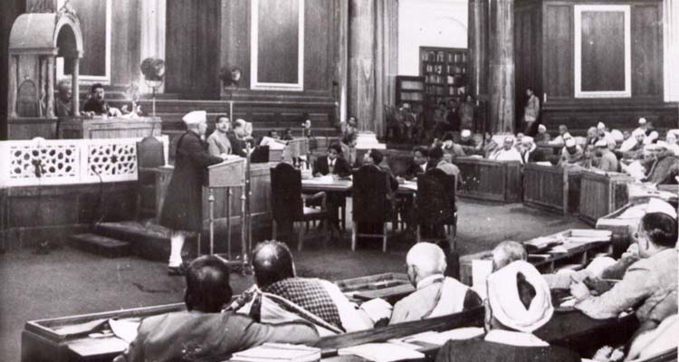 The first sitting of the Constituent Assembly was presided over by Dr. Sachchidananda Sinha, who was the eldest member of the Assembly.