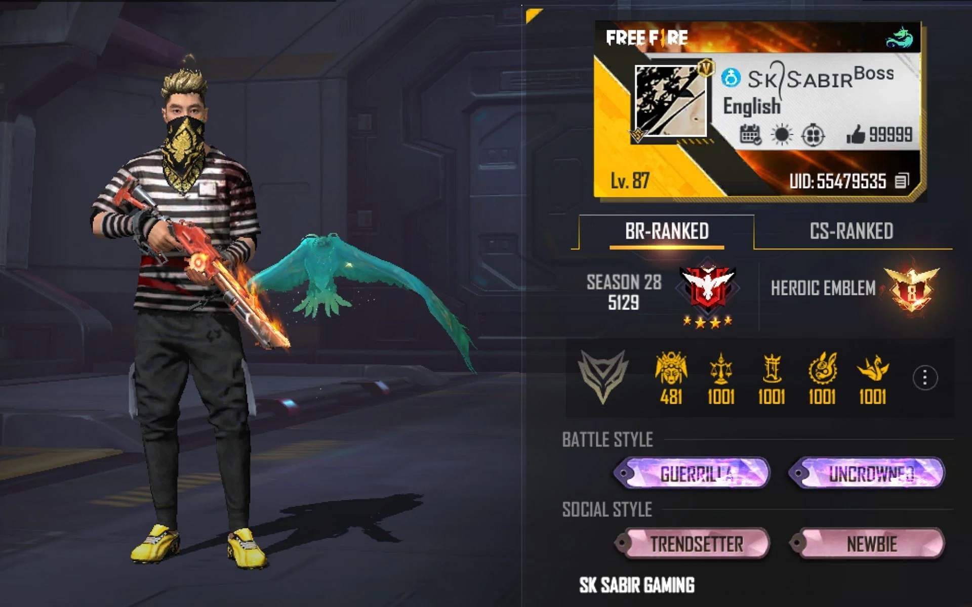 Free Fire MAX SK Sabir Boss 