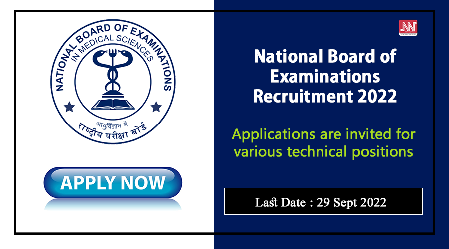 National Board of Examinations Recruitment 2022