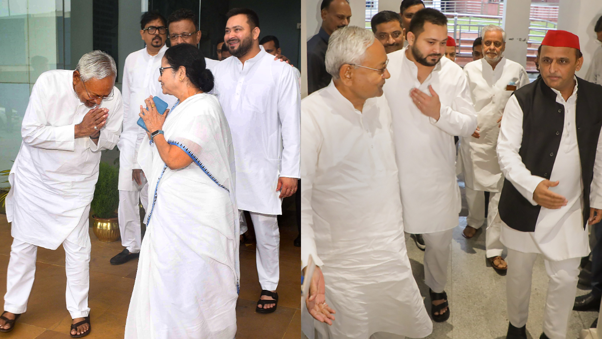 Bihar Chief Minister Nitish Kumar meeting WB Chief Minister Mamata Banerjee and SP chief Akhilesh Yadav