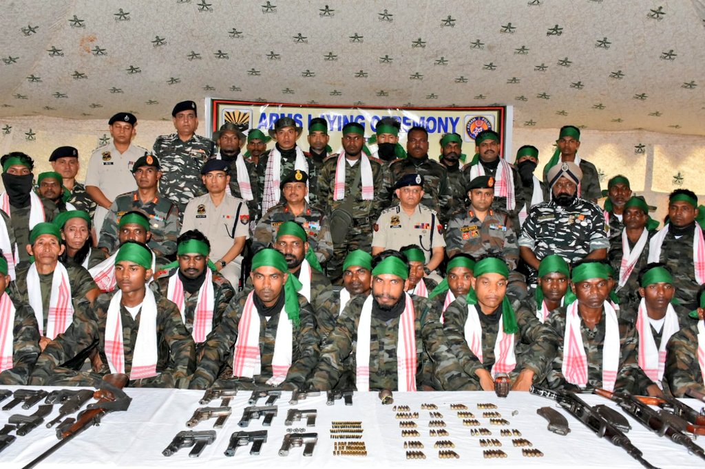 Assam | Chief & cadres of tribal militant outfit surrender in Karbi Anglong