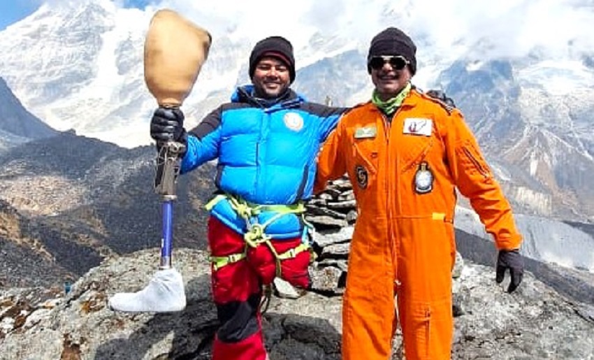 Physically-challenged Uday Kumar scales Mount Rhenock at 16,500 ft in ...