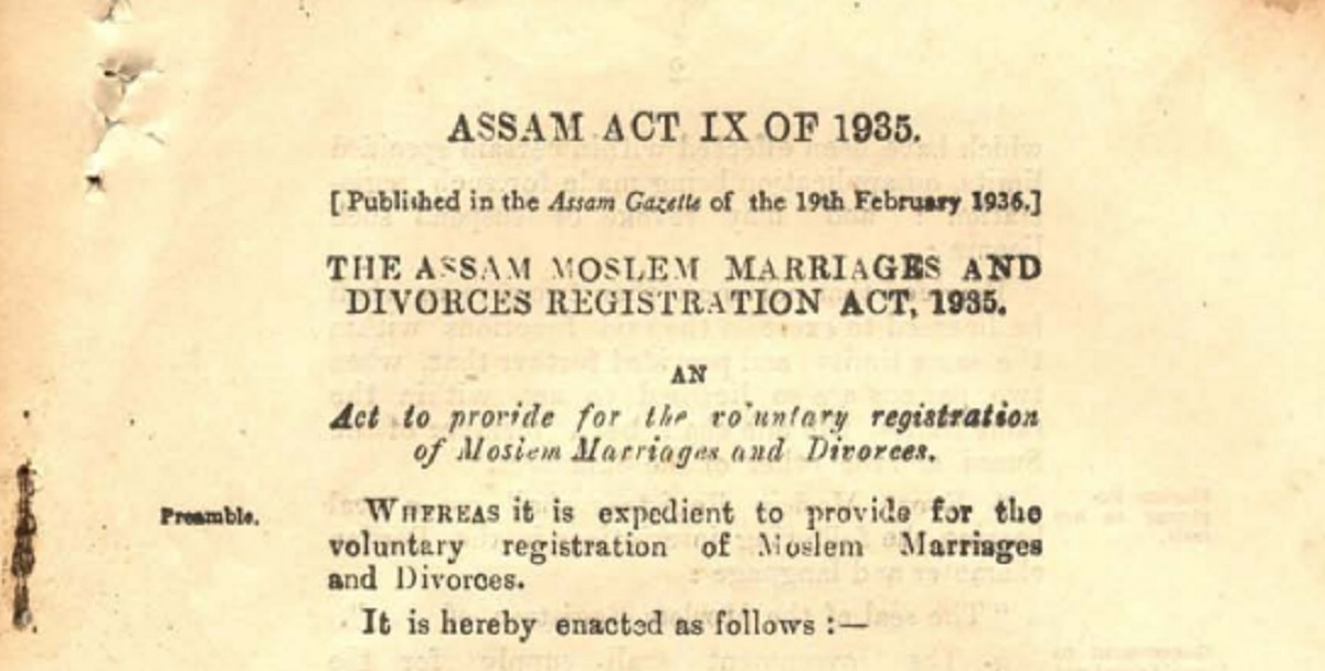 Assam Muslim Marriages Act