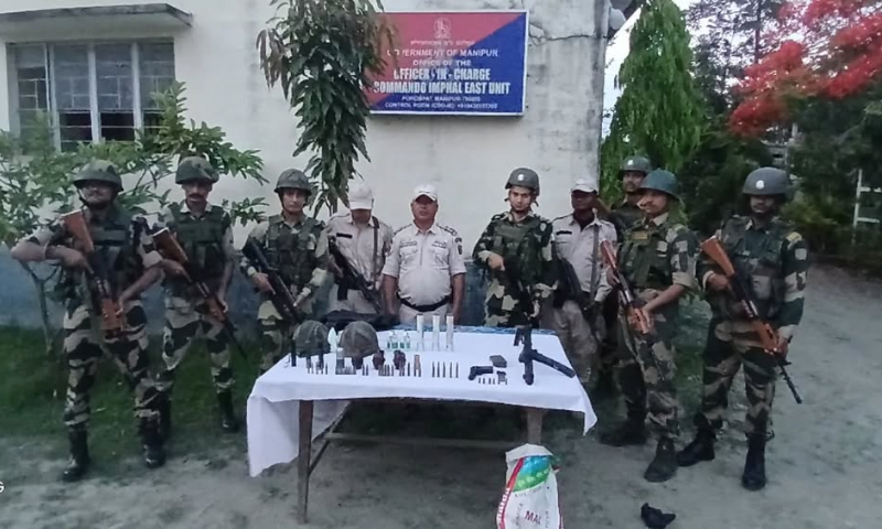 曼尼普尔（Manipur）：反社会营地破裂，武器被抓住在Imphal East